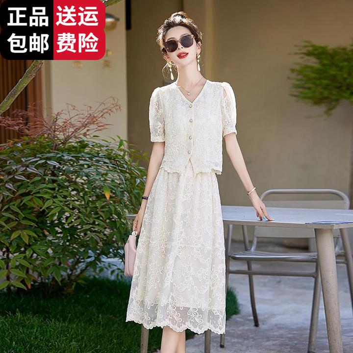 恒源祥集团彩羊高端新中式套装桑蚕丝百搭连衣裙女夏2025新款气质