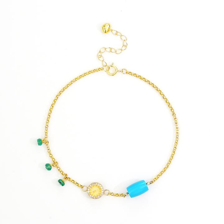 【远澈】18K钻石表520祖母绿美松手链(15+3)46211 时尚百搭轻奢气质