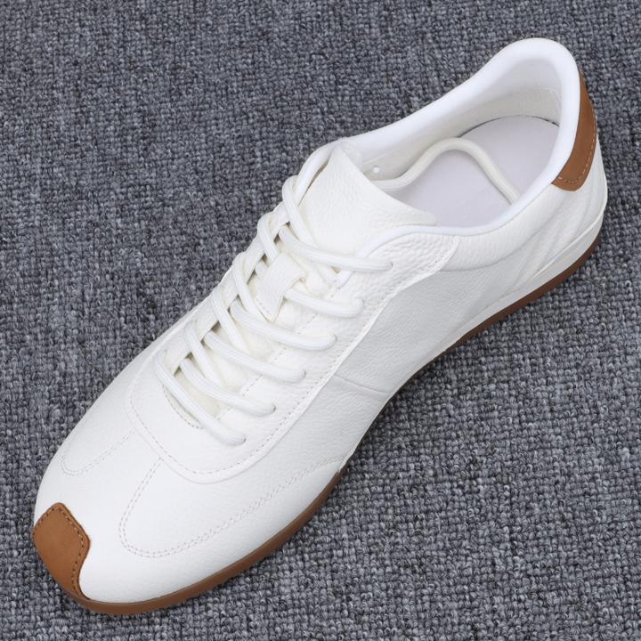 2025时尚小白鞋男款夏季新款男士透气瘦版休闲鞋日常系带软底板鞋