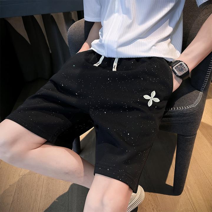 夏季爆款满天星短裤男休闲宽松五分裤潮牌中裤子2025新款沙滩裤帅