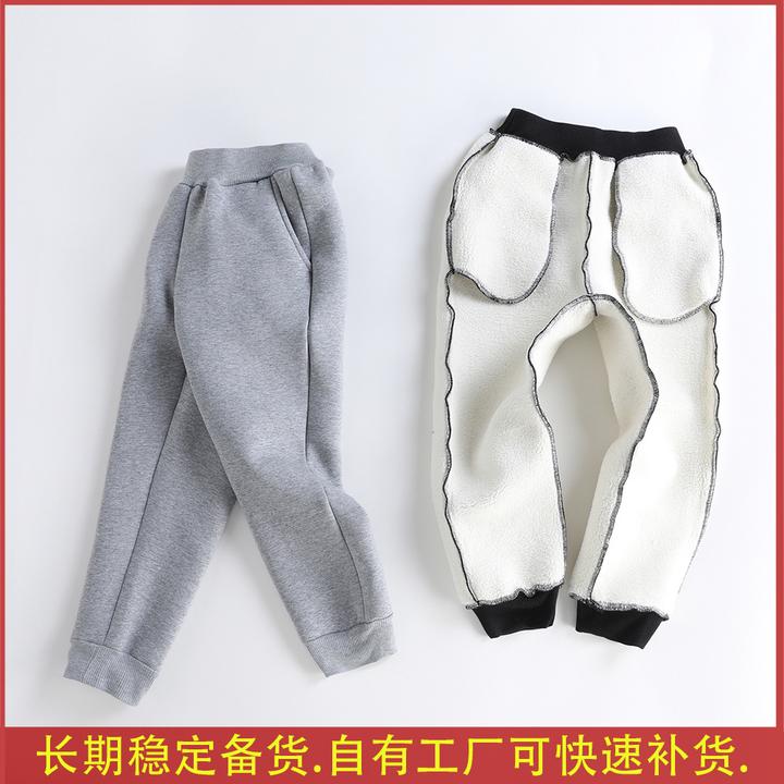 儿童裤子男童女童休闲长裤加绒加厚保暖冬季童装中大童童裤运动裤
