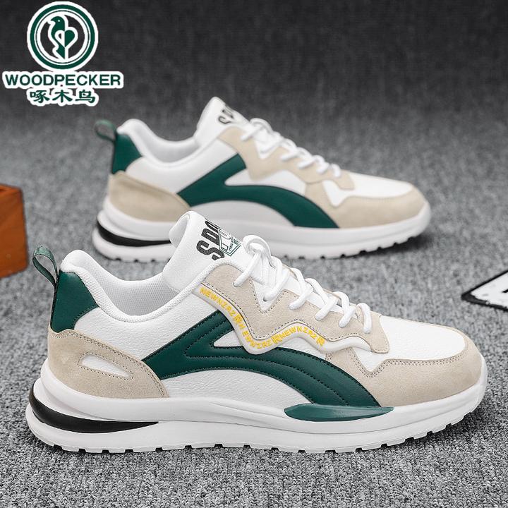【正品】啄木鸟男鞋春季2024年新款潮流网面透气运动休闲跑步青少年
