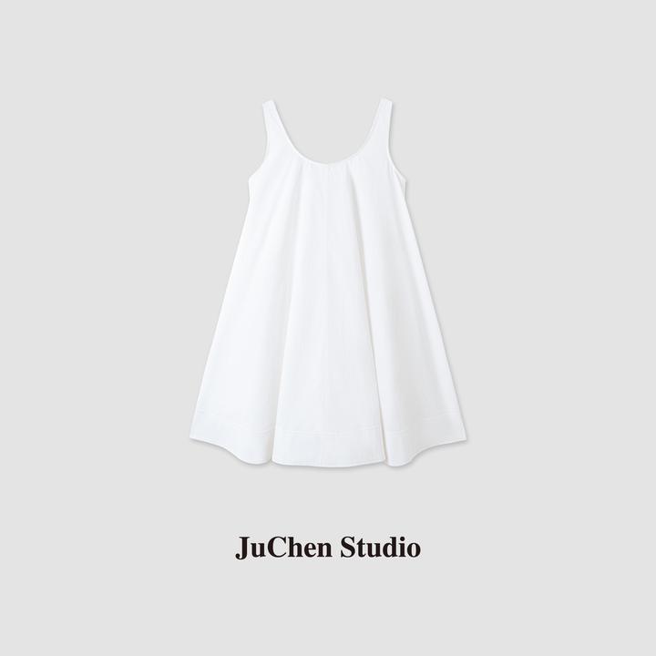 “空谷百合”立裁雕琢蓬松A字伞摆无袖背心连衣裙 SS301005-16