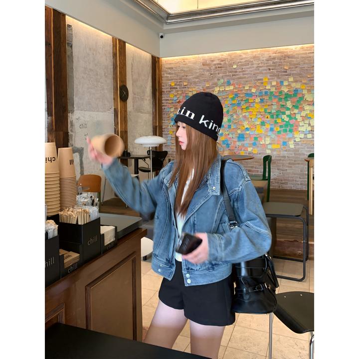 切糕自制【城市恋人】小个子初秋流光风纯欲松弛复古百搭牛仔外套