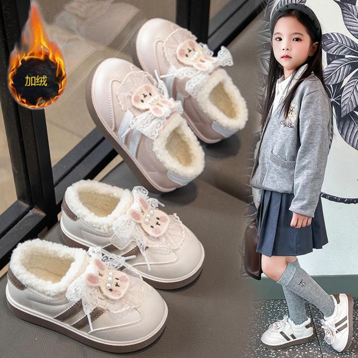 加厚女童公主棉鞋保暖防滑大棉鞋防水加厚女童阿甘鞋可爱百搭棉鞋