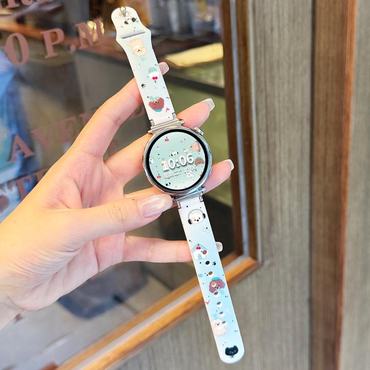 曼波小狗适用于华为gt5/gt4表带彩印硅胶gt5pro/watch5/43pro腕带