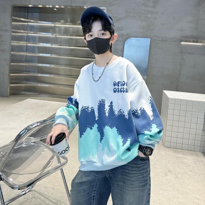 男童卫衣春秋款炸街2024新款洋气中大儿童秋装男孩网红时髦上衣潮