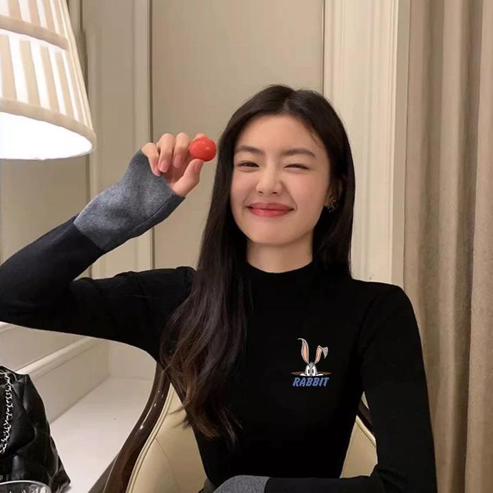 长袖半高领内搭常规保暖德绒加绒加厚冬季T恤百搭时尚假两件上衣