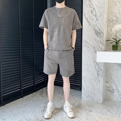 T恤休闲潮流五分裤男装夏季宽松直筒短袖t恤套装A320-TZ509-P55