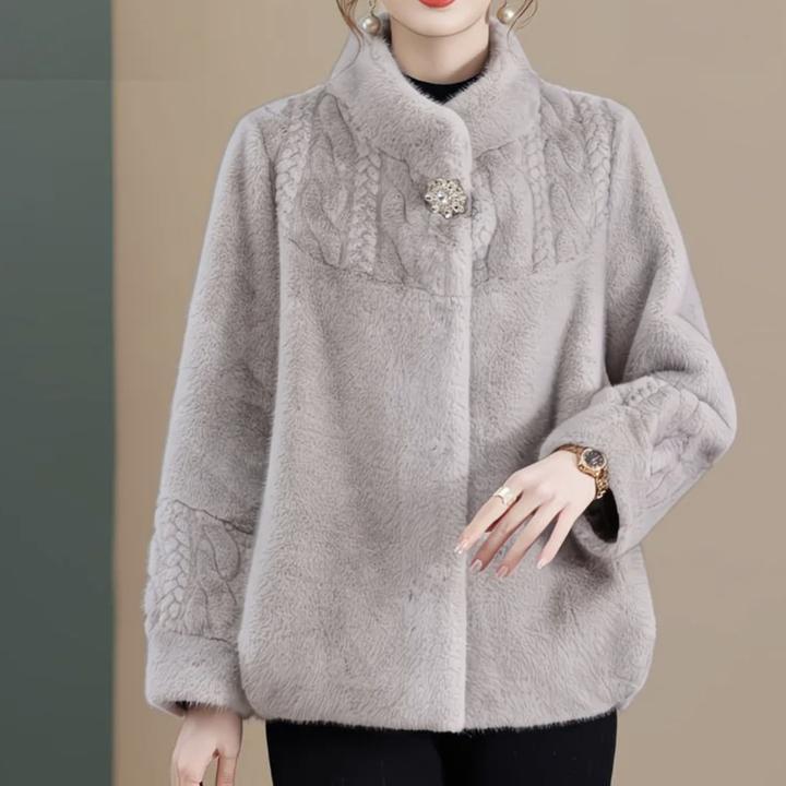 2025海宁气质时尚冬季加厚妈妈装女士上衣外套百搭