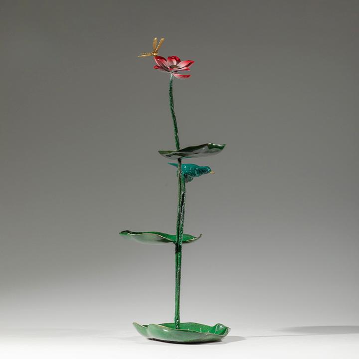 【荷叶果盘】黄铜摆件中式铜器家居客厅桌面装饰品玄关入户禅意摆设