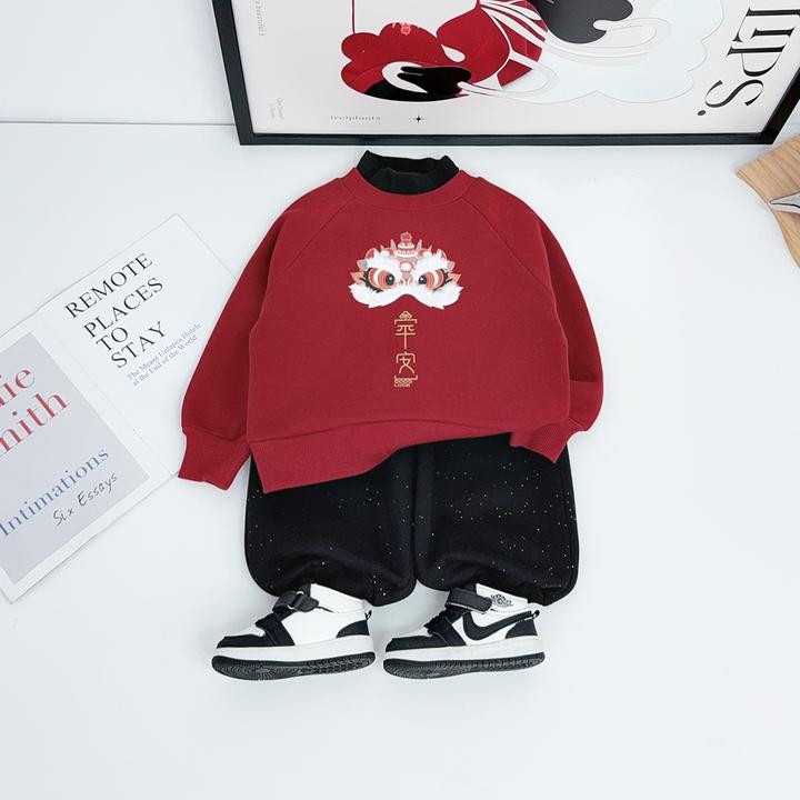 儿童卫衣加绒款长袖2025新款秋冬装男童 HZ251204 悠悠童话童装