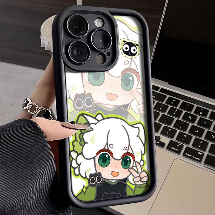 比耶罗小黑适用iphone16苹果手机壳15promax金刚砂14软13全包1211