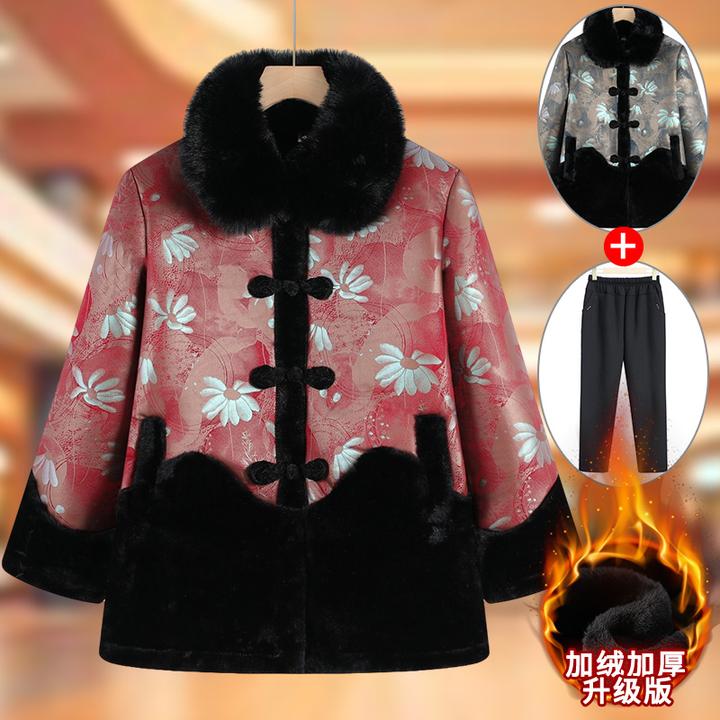 奶奶装唐装棉衣中老年人冬装女棉袄新款妈妈加厚棉服中国风老太太
