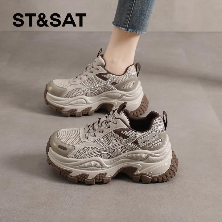 星期六百搭显脚小老爹鞋女士2025新款秋季厚底美式休闲鞋复古女鞋