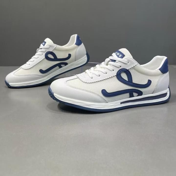 广州真皮男鞋德训鞋皮布拼接2025夏季新款百搭男士运动休闲鞋潮鞋