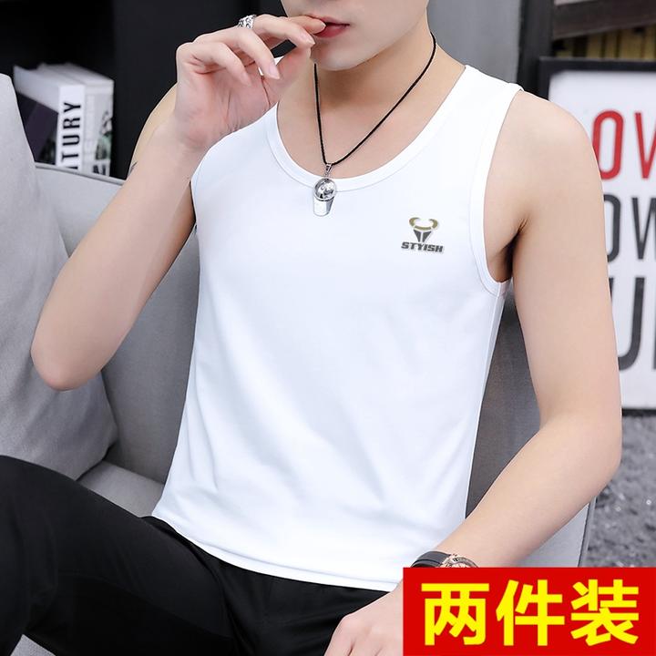 高档冰丝纯棉背心男装新款无袖2025马甲夏季薄款透气潮流打底砍袖