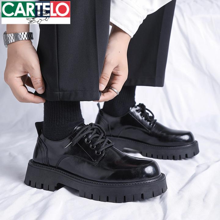 卡帝乐鳄鱼马丁靴男春秋新款英伦商务正装大头皮鞋厚底结婚新郎鞋