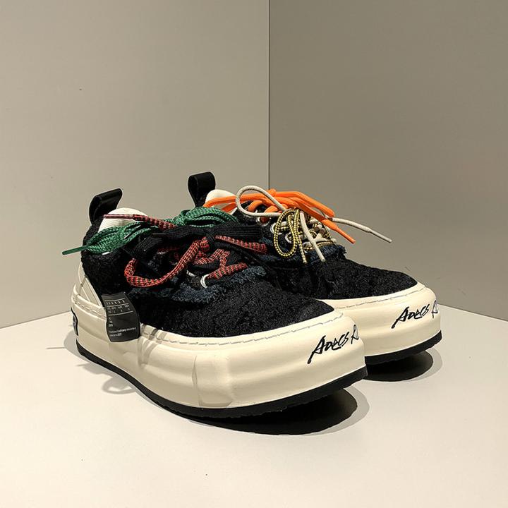 吴建豪同款雪花酥黑松露帆布鞋男女厚底百搭情侣低帮增高休闲板鞋