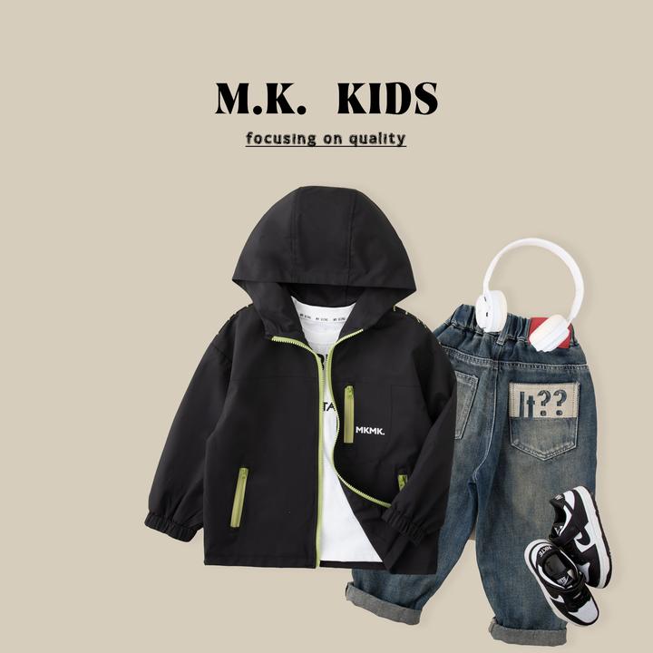 儿童外套2025新款男童秋季冲锋衣秋款潮酷洋气夹克QA9274华子童装