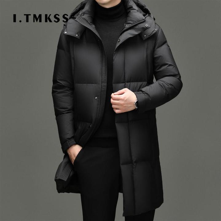 连帽羽绒服男冬季加厚中长款男士宽松高级感痞帅保暖风衣外套冬装