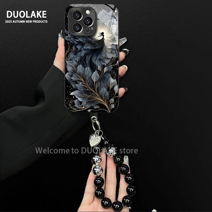 花朵少女适用苹果vivo华为oppo小米iPhone17电镀玻璃防摔手机壳潮