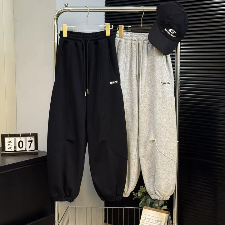 【嘟妈童装】冬季青少年运动裤2025冬装男孩加绒卫裤休闲裤5021