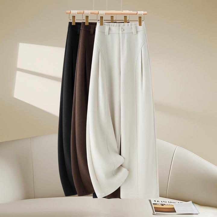 爆款气质高腰显瘦毛呢阔腿裤女2025秋冬款高级感日常穿搭休闲裤潮