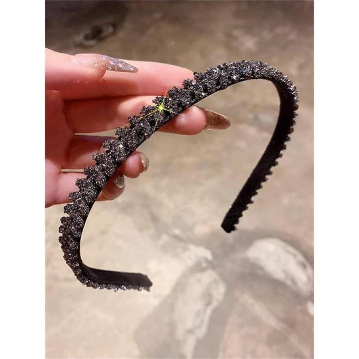 韩版细边矿钻发箍女简约百搭外出ins新款潮网红头箍女压发