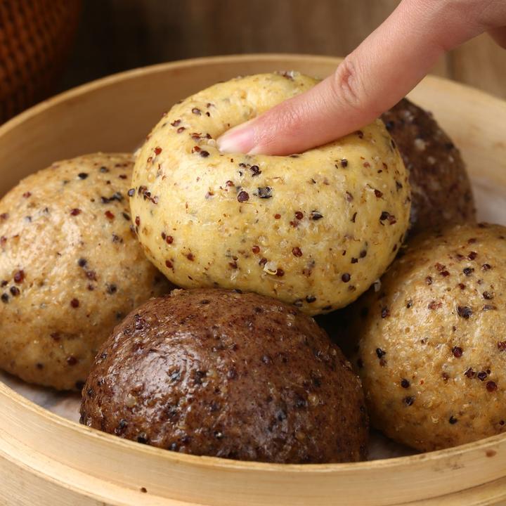 【粗粮藜麦】山东粗粮杂粮馒头三色藜麦黑麦荞麦全麦主食