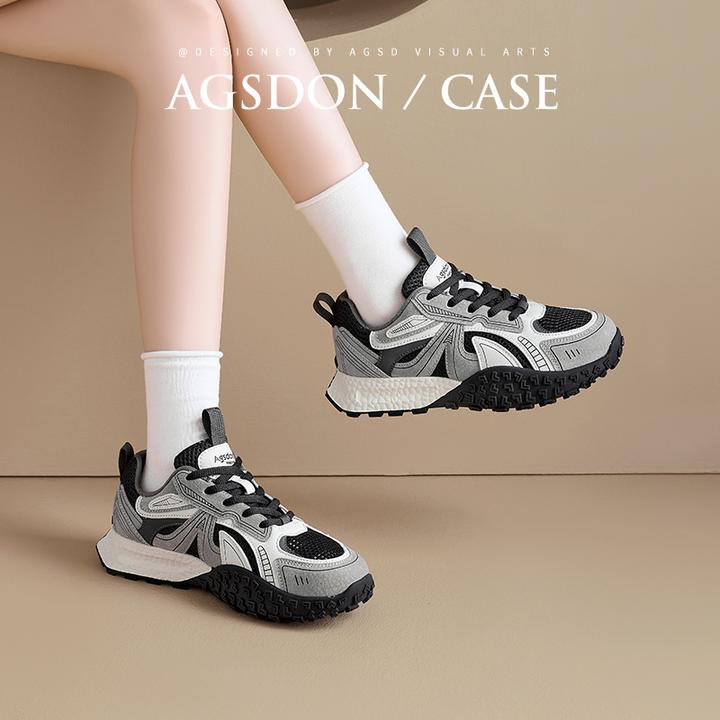 爆款米奇大头鞋加绒百搭复古德训鞋女灰色轻便休闲阿甘鞋运动夏季