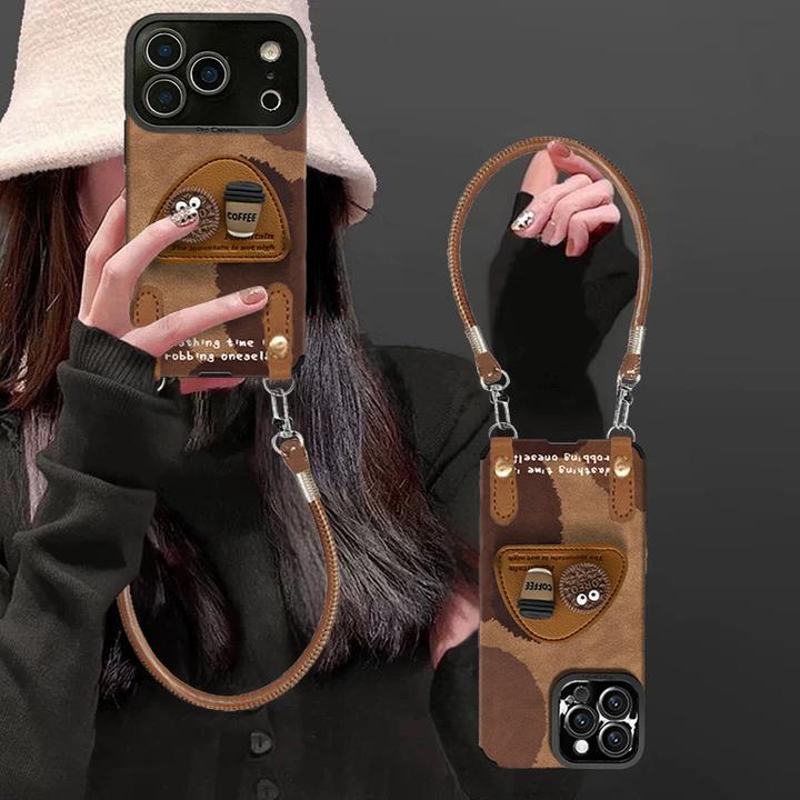 煤球咖啡适用苹果17promax手机壳iphone16pro个性苹果15时尚防摔