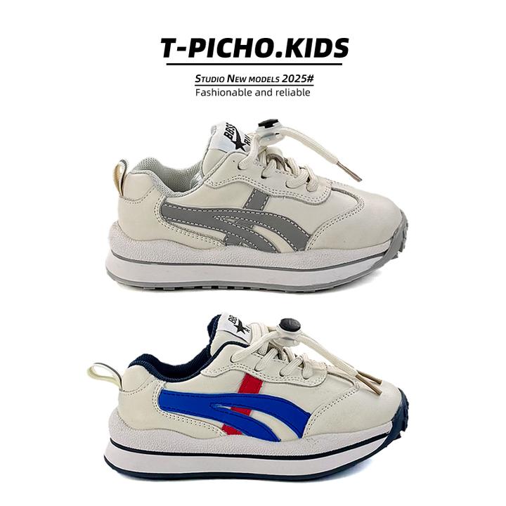 女童春季运动鞋2025新款学生软底鞋男童鞋儿童一脚蹬阿甘鞋-89015