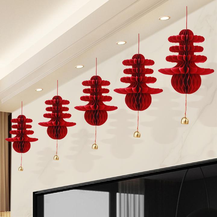 立体春字折纸春节新年装饰挂件2025蜂窝摆件场景布置墙面过年挂饰