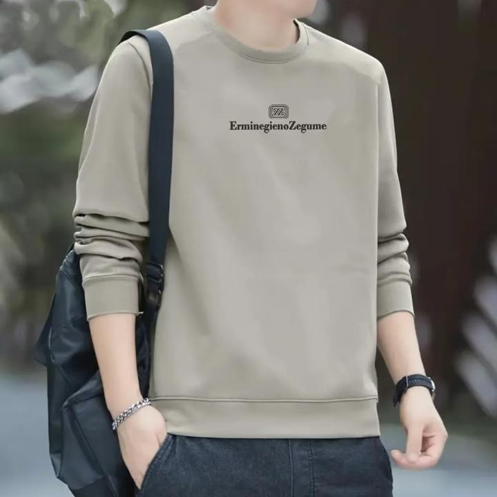 秋冬新款男士圆领休闲长袖舒适百搭简约时尚打底卫衣【ZZ方字母】