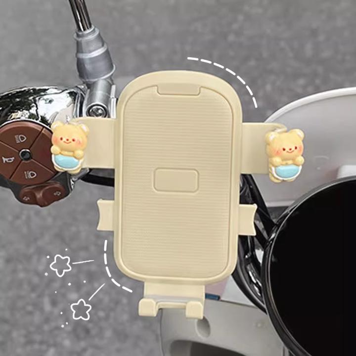 电动车手机支架2025新款卡通可爱自行车摩托车防震导航固定支架女