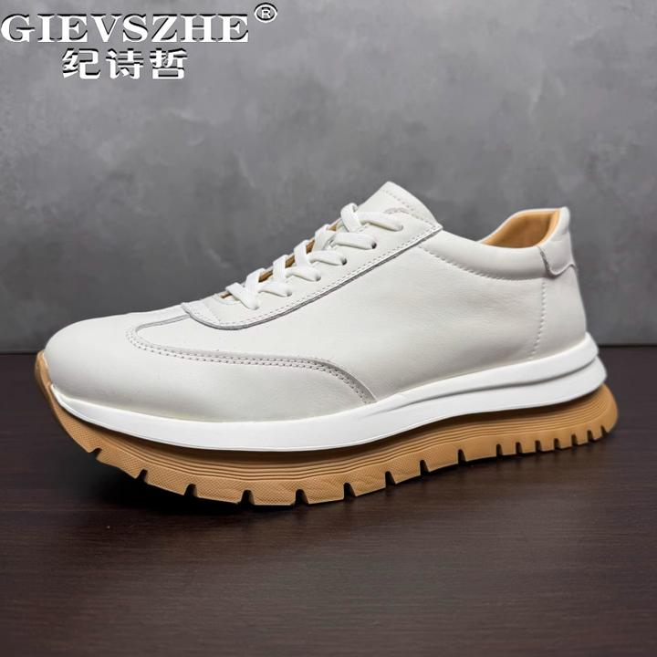 纪诗哲男鞋时尚百搭透气运动鞋男款潮流轻奢跑步鞋厚底舒适休闲鞋