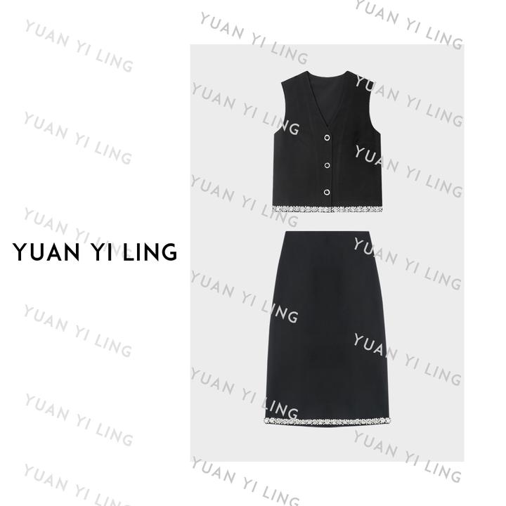 袁艺灵【法式高定】25夏季上新进口麻感醋酸时髦吸睛时尚感女装套装