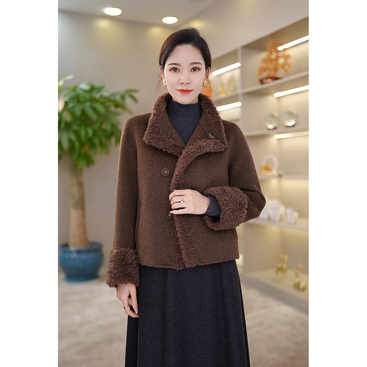 【欧蔓依】OMYB8931羊毛100%韩版宽松加厚外套