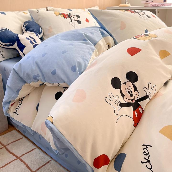迪士尼纯棉四件套100%全棉卡通男孩学生床单被套罩宿舍被套四件套