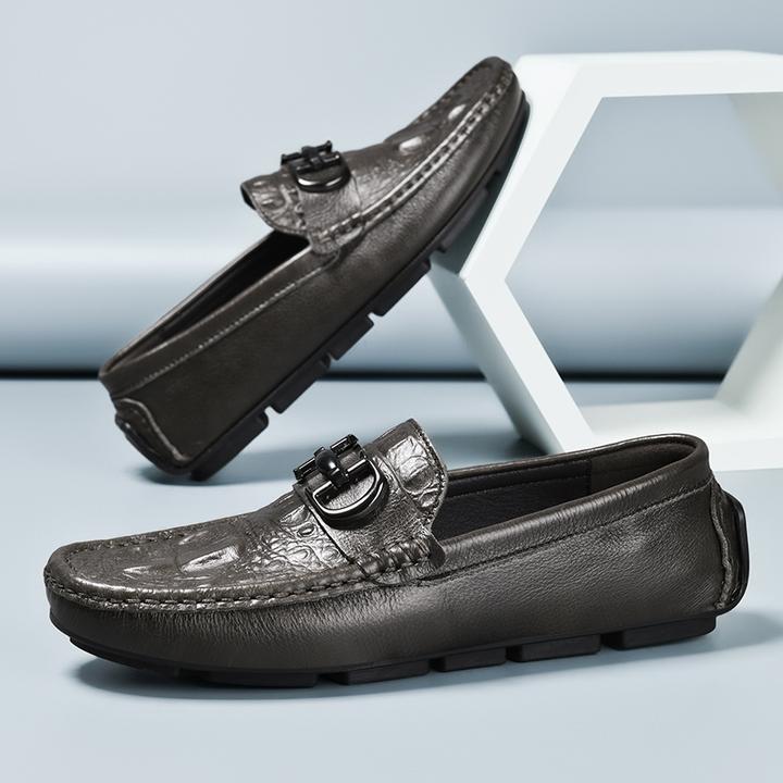 头层牛皮豆豆鞋男秋冬软皮软底透气一脚蹬懒人鞋商务休闲真皮男鞋