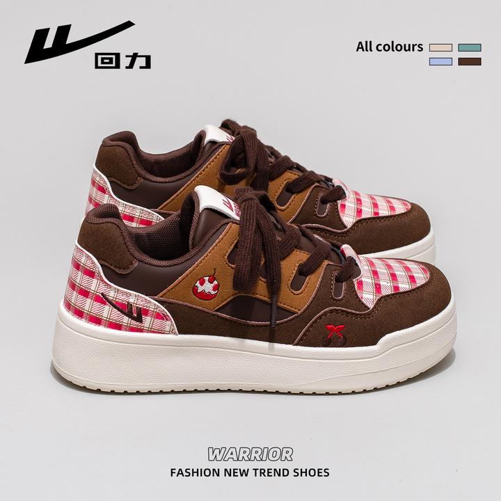 回力复古小白鞋女2025秋冬季新款厚底百搭运动板鞋小众红棕休闲鞋