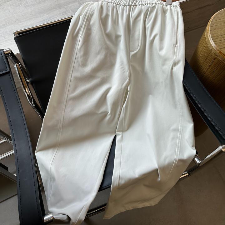 【木偶舞剧】阔腿九分裤显瘦时尚百搭简约宽松白色直筒休闲裤子女