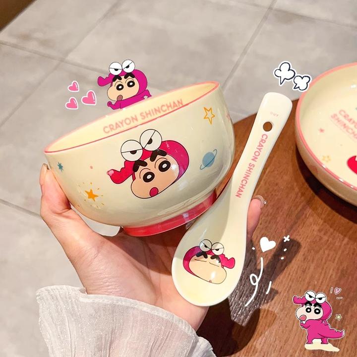 蜡笔小新碗家用儿童饭碗2025新款高级感陶瓷米饭碗个人专用可爱