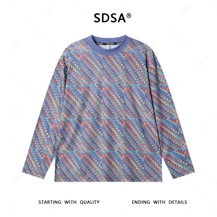 T4592男士长袖2025新款轻奢痞帅男装简约撞色斜纹圆领长袖T恤