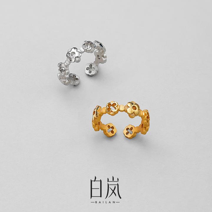 925银戒指 【双11新品】宝相花戒指开口小众时尚轻奢个性气质QL4369