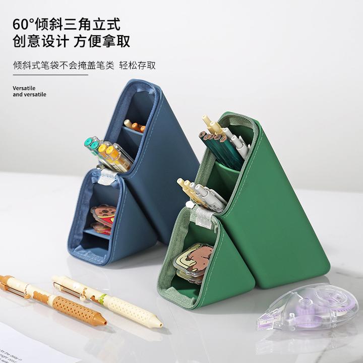 软硅胶笔袋高颜值大容量硅胶笔盒立式硅胶伸缩笔袋硅胶笔筒文具袋