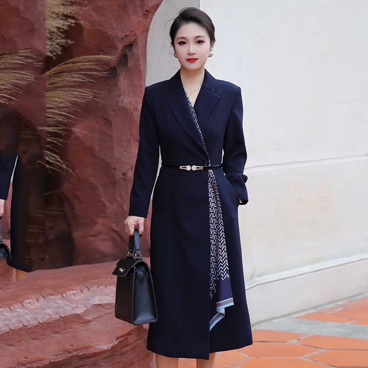 端庄优雅春季新款时尚高级感气质优雅通勤西装连衣裙正式场合女装