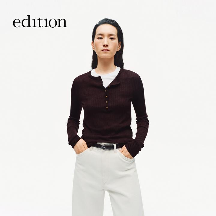 【商场同款】edition2025冬新款云朵羊绒绵羊毛针织衫#EBE4SWT028