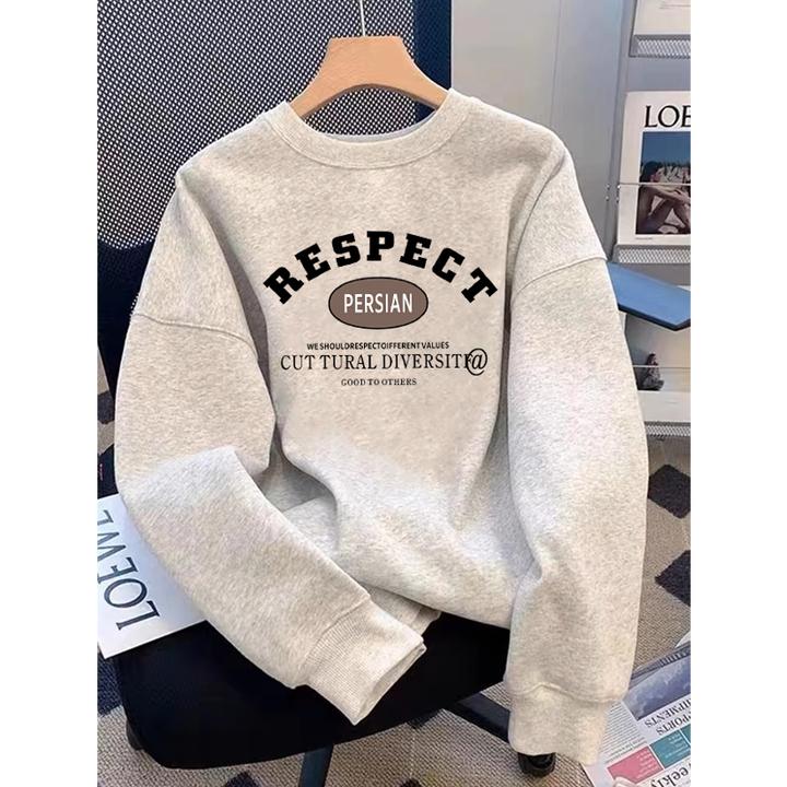 圆领套头打底衫加绒加厚卫衣女2025秋冬新款宽松韩版外套春秋薄款